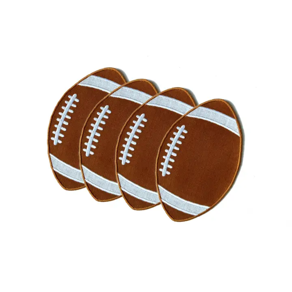 Football Linen Cocktail Napkins S/4