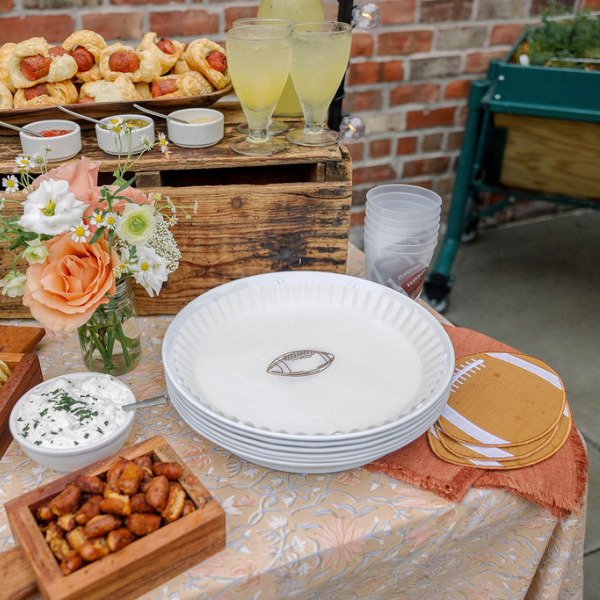 Football Linen Cocktail Napkins S/4