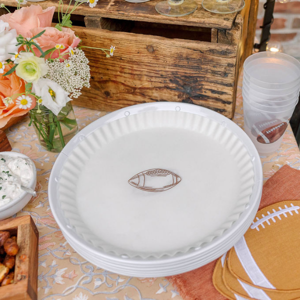 Football Linen Cocktail Napkins S/4
