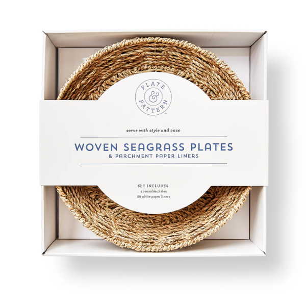 Woven Seagrass Plates S/4