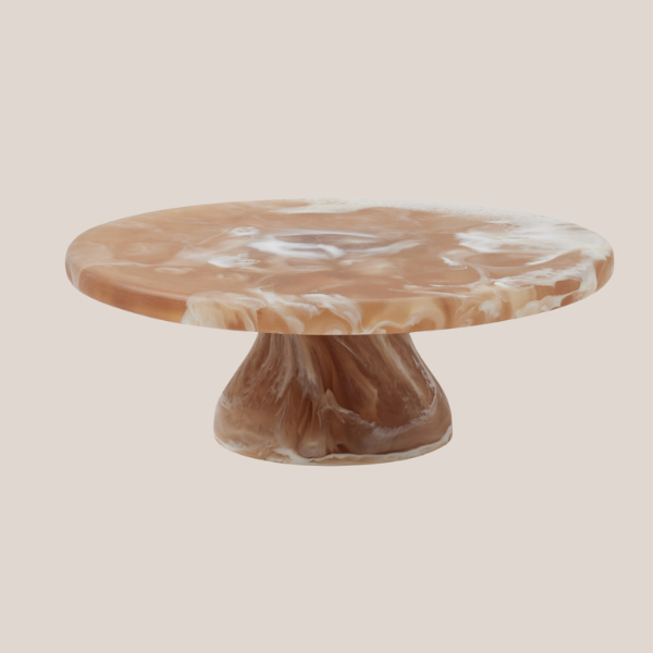 Hugo Brown Swirled Resin Cake Stand