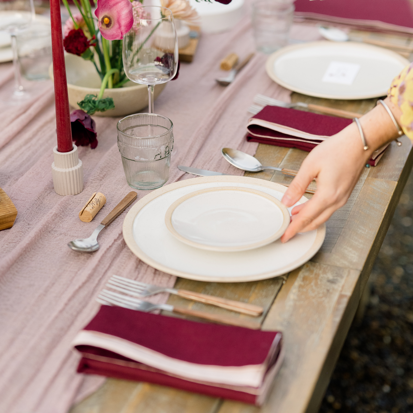 Two Tone Linen Napkin, S/4