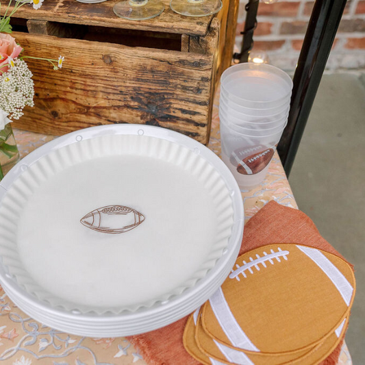 Football Linen Cocktail Napkins S/4