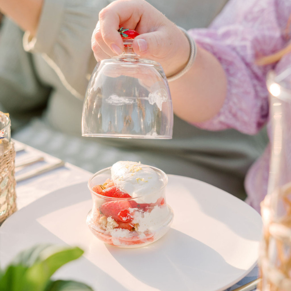 Garden Party | Glass Dessert Cups with Strawberry Lid