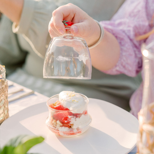 Garden Party | Glass Dessert Cups with Strawberry Lid