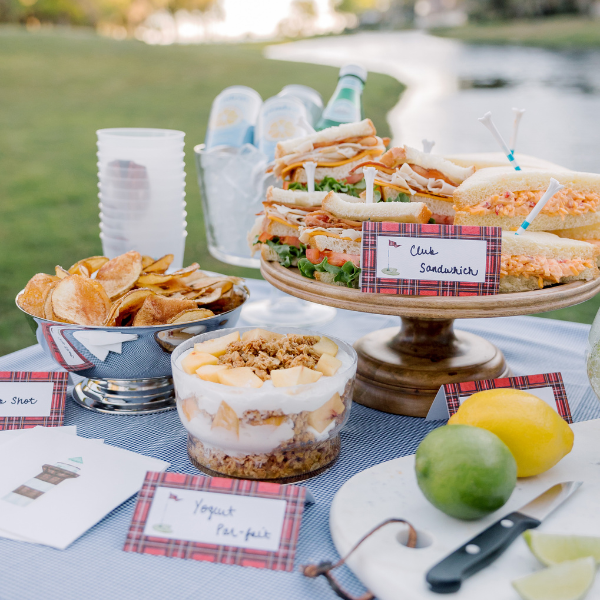 Heritage Golf Party | Plaid Foldover Place Cards