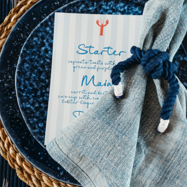 Indigo Sea Napkin, S/2