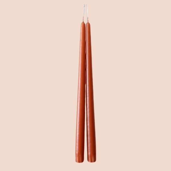 Pair of Terracotta Taper Candles