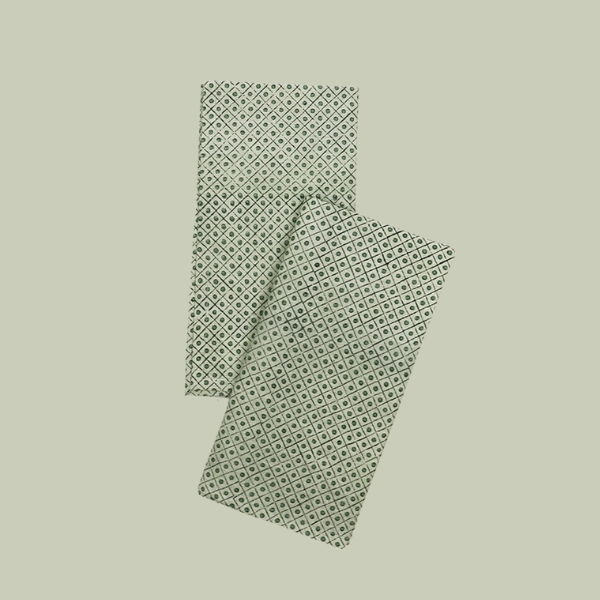 Dot & Grid Handblock Printed Napkin - S/2