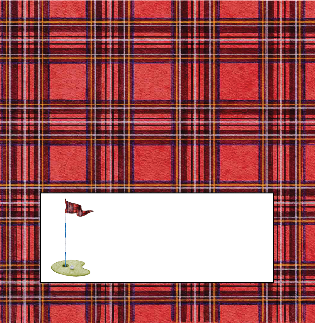 Heritage Golf Party | Plaid Foldover Place Cards